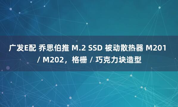 广发E配 乔思伯推 M.2 SSD 被动散热器 M201 / M202，格栅 / 巧克力块造型